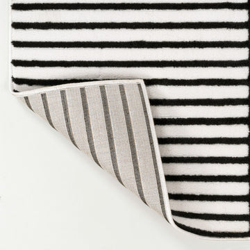 Anders High-Low MidCentury Modern Arch Stripe Two-Tone Indoor/Outdoor Area Rug